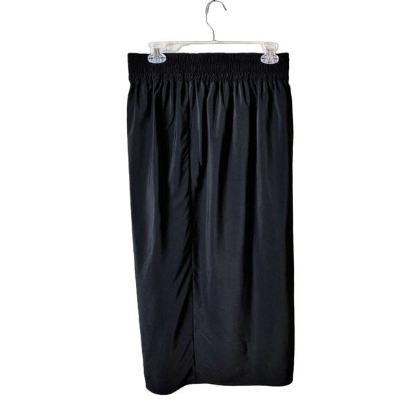 MARC JACOBS Black Maxi Skirt Wrap Elastic Waist Pleated Minimalist Luxury 10 NWT - Picture 8 of 9